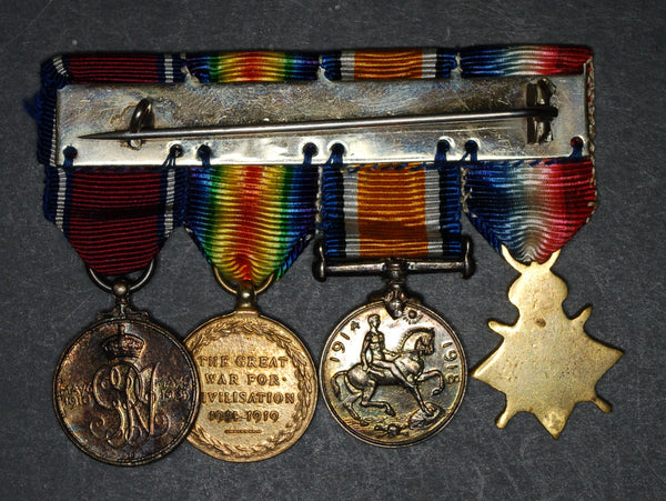 Miniatures. WW1 trio and George V Jubilee medal.