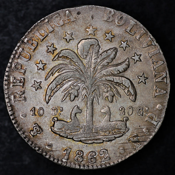 Bolivia, Republic, 8 Soles, 1862 FP,