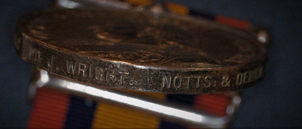 Queens South Africa. Wright. Notts & Derby regiment. Incorrect clasps.