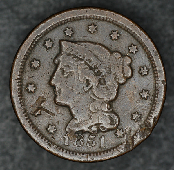 USA. One cent. 1851