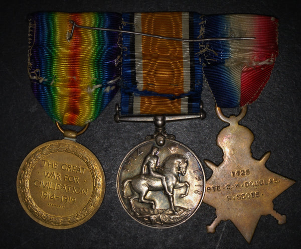 WW1. 1914-15 star Trio. Douglas. Royal Scots