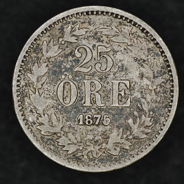 Sweden. 25 Ore. 1875 5over 4